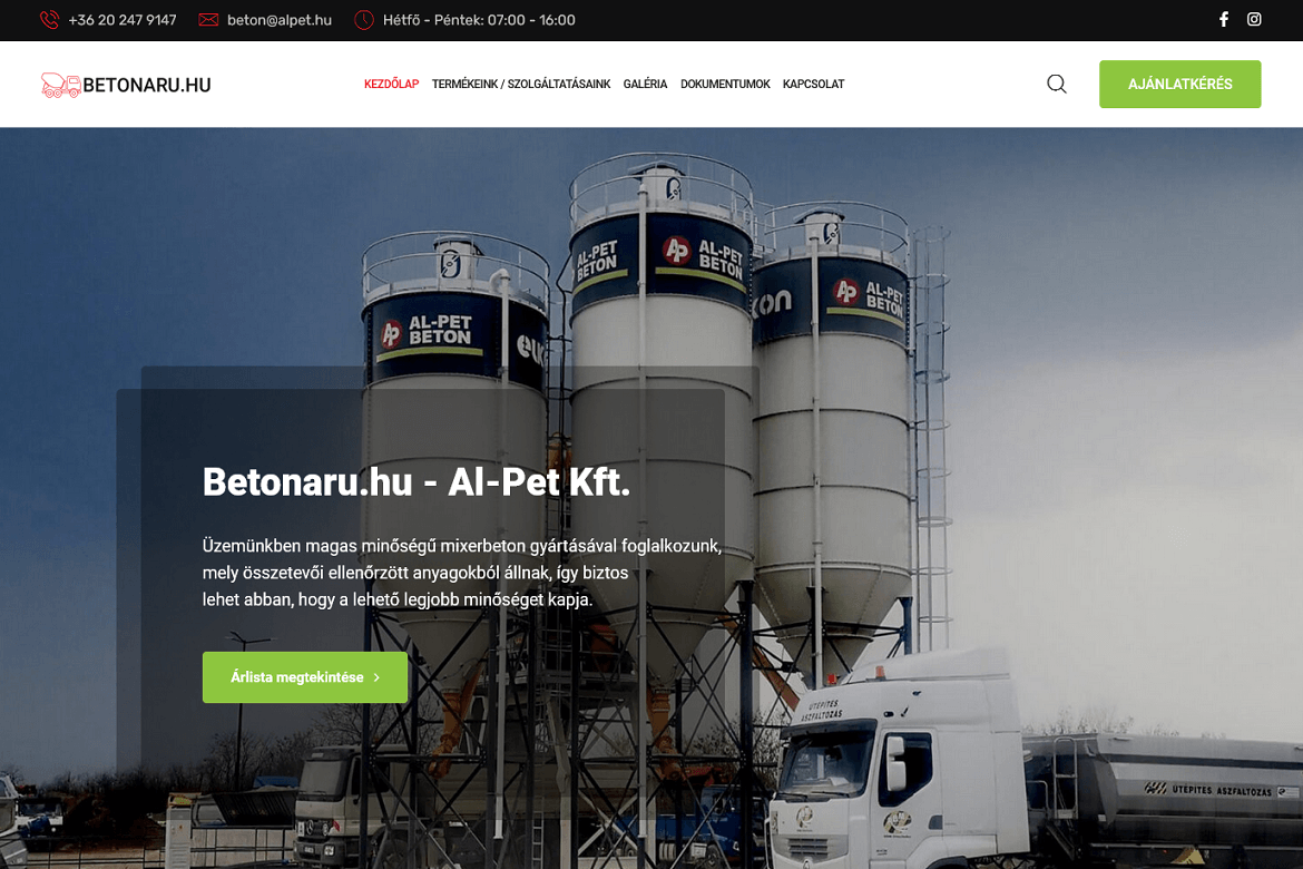 Al-Pet Kft. - Mixerbeton gyártás Vecsésen